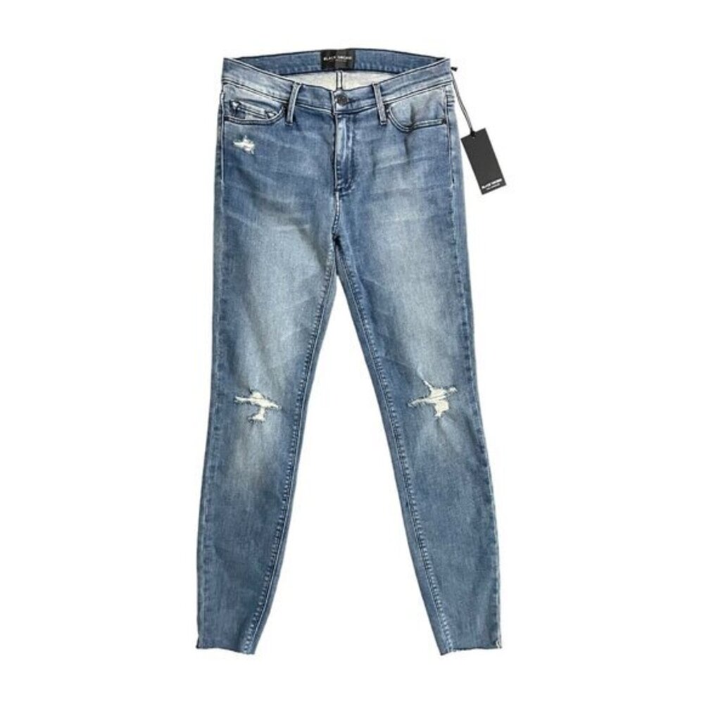 Black Orchid Noah Ankle Fray Jeans Deso Wash Ripped raw hem SZ 27 NWT